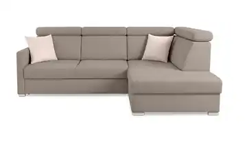 Ecksofa mit Schlaffunktion Mils Beige rechts