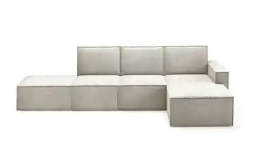 Ecksofa mit Pouf Orto Beige rechts