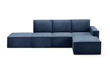Ecksofa mit Pouf Orto Dunkelblau rechts