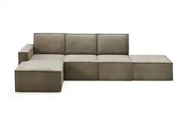 Ecksofa mit Pouf Orto Hellbraun links