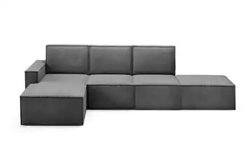Ecksofa mit Pouf Orto Dunkelgrau links