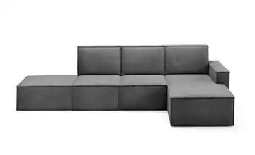 Ecksofa mit Pouf Orto Dunkelgrau rechts