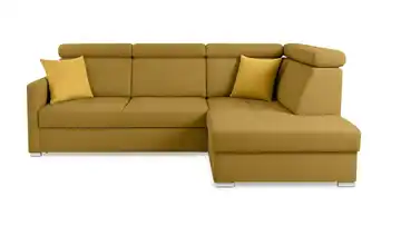 Ecksofa mit Schlaffunktion Mils Gelb rechts