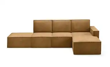 Ecksofa mit Pouf Orto Gelb rechts