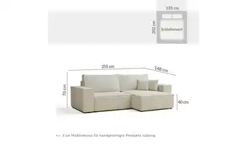 Ecksofa Denimblau links