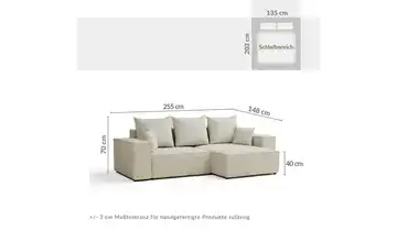 Ecksofa Denimblau links