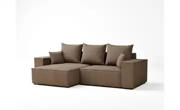 Ecksofa Moyo links Braun