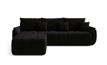 Ecksofa Tokyo Schwarz links