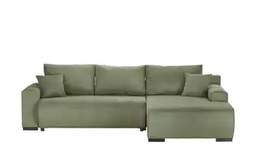 smart Ecksofa mit Schlaffunktion Nelly Olivgrün rechts Cordstoff