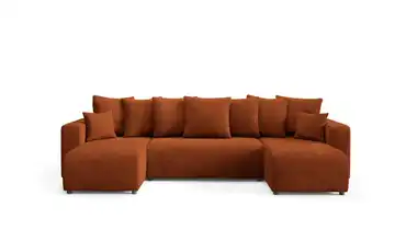 Wohnlandschaft mit Schlaffunktion Evora Kupferfarben