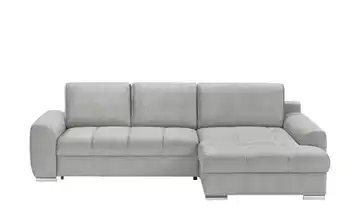 bobb Ecksofa mit Schlaffunktion Soumia Silbergrau Mikrofaser rechts
