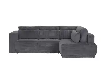 switch Ecksofa Tirana Anthrazit Cordstoff grob rechts