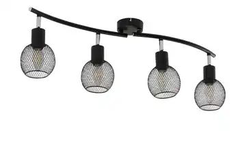 Deckenstrahler, 4-flammig, Drahtschirm schwarz