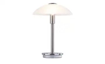 Paul Neuhaus Tischleuchte nickel matt mit Glasschirm