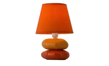 Tischlampe orange m. Keramikfuß, Stoffschirm  for friends