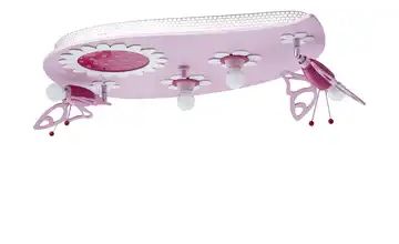 Deckenleuchte, 4+1 flammig rosa