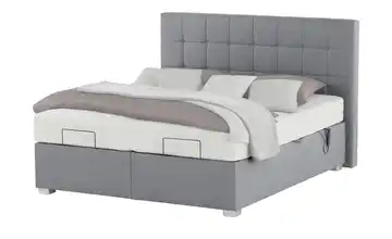 vanDoorn Motor-Boxspringbett mit Bettkasten Ohio Mikrofaser in Leder-Optik H3 180 cm Schwarz Grau