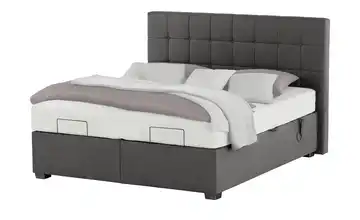 vanDoorn Motor-Boxspringbett mit Bettkasten Ohio Mikrofaser in Leder-Optik H3 & H4 180 cm Schwarz Anthrazit