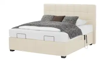 vanDoorn Motor-Boxspringbett mit Bettkasten Ohio Kunstleder H3 160 cm Schwarz Natur