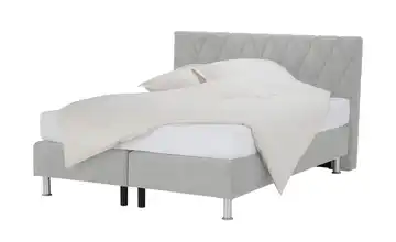 vanDoorn Boxspringbett Marcia Silbergrau H3 180 cm Kopfteilhöhe ca. 99cm
