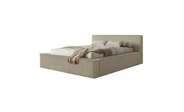 Selsey Polsterbett BK 140x200 D.beige mit Bettkasten Affolio Dunkelbeige 140x200 cm