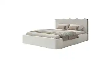 Selsey Polsterbett Duney Hellbeige mit Bettkasten 200x200 cm Samt