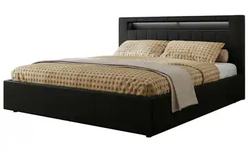  Polsterbett 200x200 Schwarz mit Bettkasten Gold 5