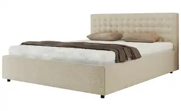 Polsterbett 200x200 Creme mit Bettkasten Pavo