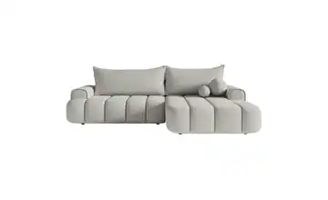 Selsey Ecksofa mit Schlaffunktion Dandelino Hellgrau rechts Boucléstoff