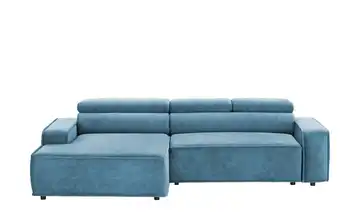 switch Ecksofa Liam Grundfunktion Velours Aquablau links