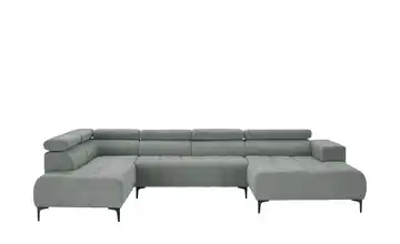 switch Wohnlandschaft Caro Grundfunktion links Mikrofaser Grau