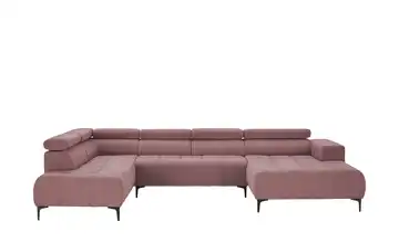 switch Wohnlandschaft Caro Grundfunktion links Mikrofaser Rotbraun