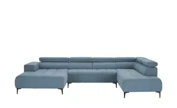 switch Wohnlandschaft Caro Grundfunktion rechts Mikrofaser Blau