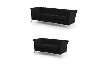 Polstergarnitur 3+2 Schwarz