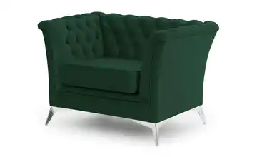 Chesterfield Sessel Wilhelm verchromt Grün