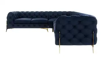 Ecksofa rechts Marineblau
