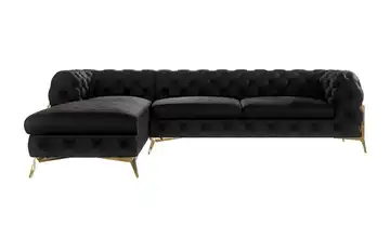 Chesterfield Ecksofa Natalie Schwarz links