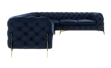 Ecksofa links Marineblau