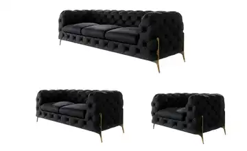 Polstergarnitur 3+2+1 Schwarz