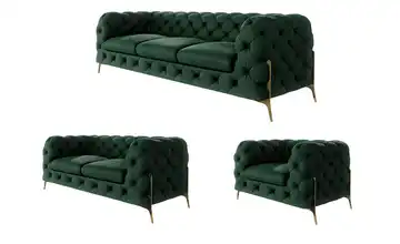 Polstergarnitur 3+2+1 Flaschengrün