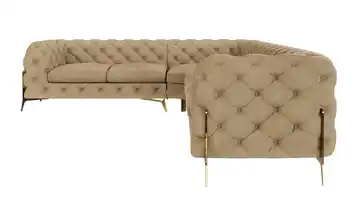 Ecksofa rechts Beige