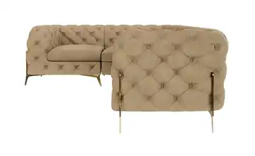 Ecksofa rechts Beige