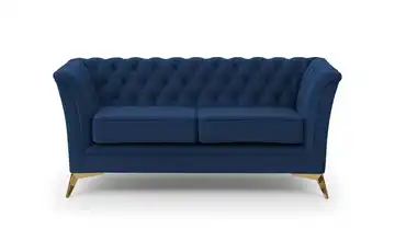 S-STYLE Chesterfield Einzelsofa Wilhelm Goldfarben Marineblau