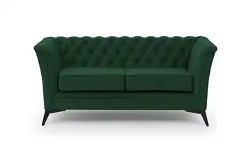 S-STYLE Chesterfield Einzelsofa Wilhelm Schwarz Flaschengrün
