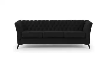S-STYLE Chesterfield Einzelsofa Wilhelm Schwarz Schwarz