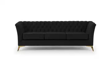 S-STYLE Chesterfield Einzelsofa Wilhelm Goldfarben Schwarz