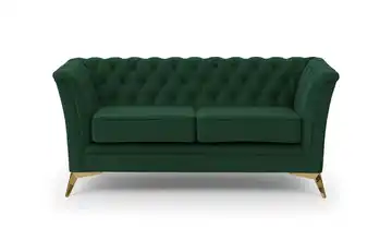 S-STYLE Chesterfield Einzelsofa Wilhelm Goldfarben Flaschengrün