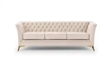 S-STYLE Chesterfield Einzelsofa Wilhelm Goldfarben Beige