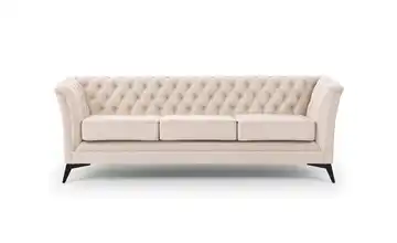 S-STYLE Chesterfield Einzelsofa Wilhelm Schwarz Beige