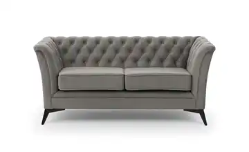 S-STYLE Chesterfield Einzelsofa Wilhelm Schwarz Grau
